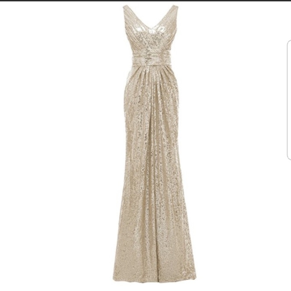 Champagne gold formal or bridesmaid dress